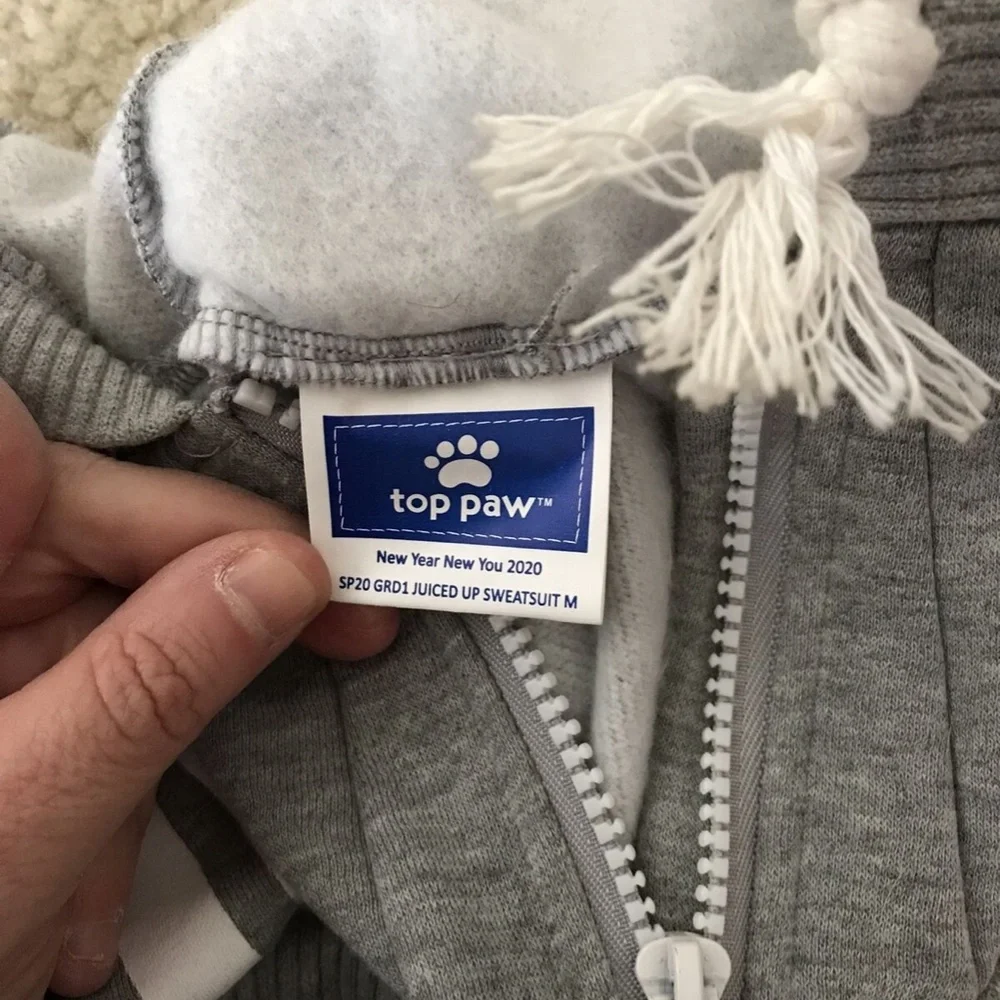 Top Paw Dog gray track suit 